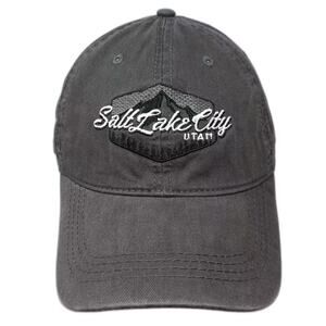 Mountain Baseball Cap Gray Salt Lake City Utah Embroidered Adjustable Hat OS